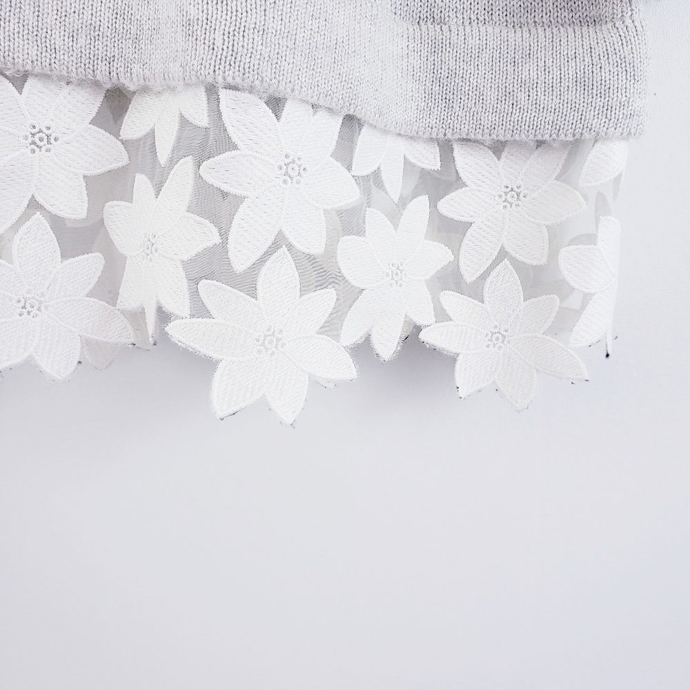 🚫SOLD🚫 J. Crew Floral Lace Trim Wool Sweater - Picture 4 of 8
